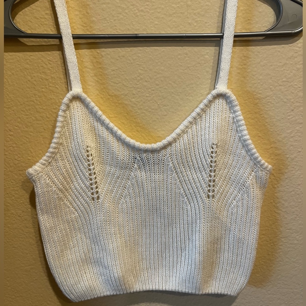 White crochet crop top